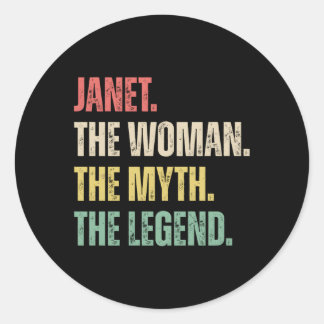 Janet, der Mythos der Legende, der Vorname Janet Runder Aufkleber