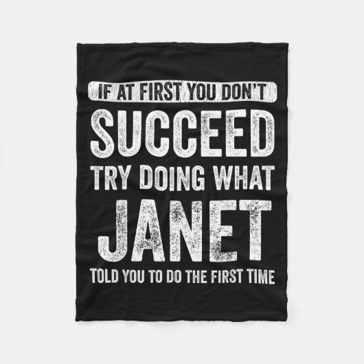 Janet If At First You Don't Succeed Try Doing What Fleecedecke (Vorderseite)