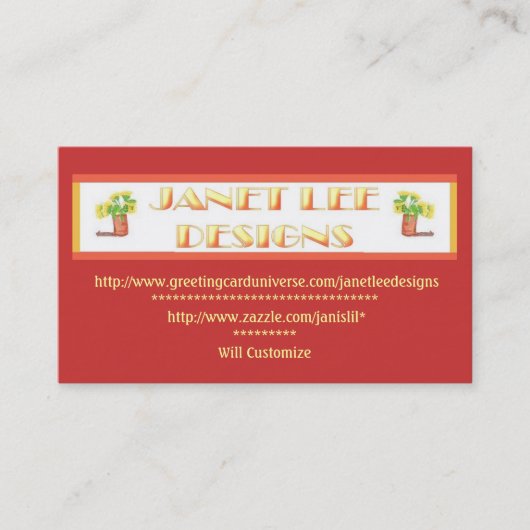 Janet Lee Designs Visitenkarte (Vorderseite)