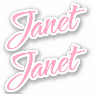 Janet Pink Name x2 Aufkleber
