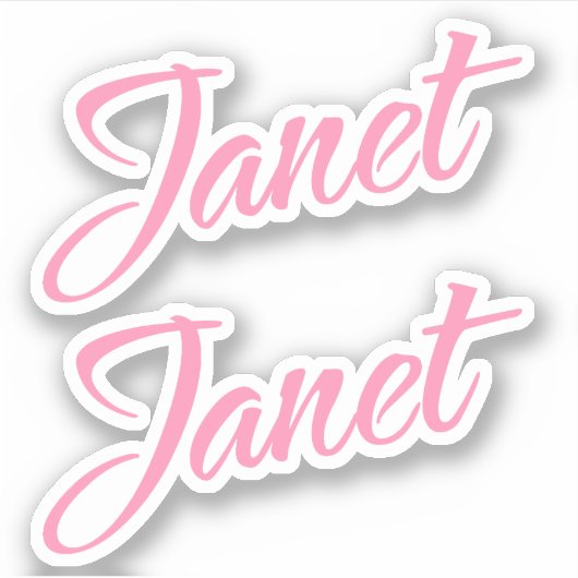 Janet Pink Name x2 Aufkleber (Vorderseite)