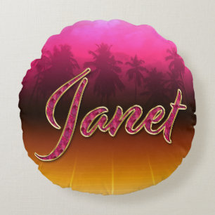 Janet Vorname Name golden pink Kissen