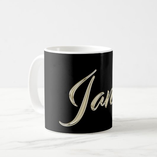 Janet white gold Handwriting Tasse Kaffeetasse (Vorderseite Links)
