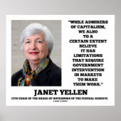 Janet Yellen Admirers Kapitalismus Regierungspräve Poster (Vorne)