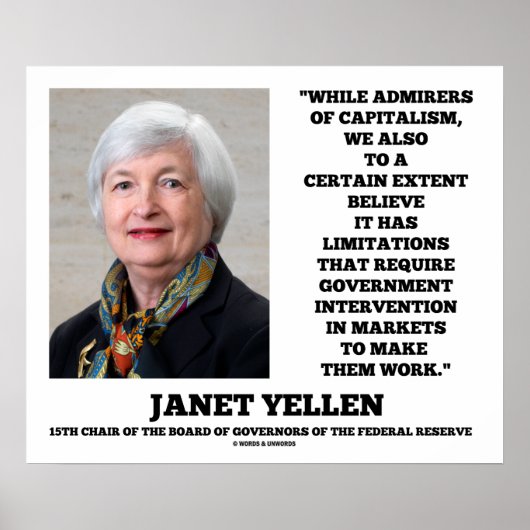 Janet Yellen Admirers Kapitalismus Regierungspräve Poster (Vorne)