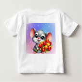 Janet's Cute Mouse with Tulips Baby T-Shirt (Rückseite)