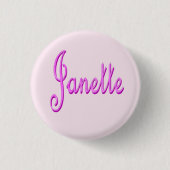 "Janette" Rosa Zweifarbig Janette Name, Button (Vorderseite)