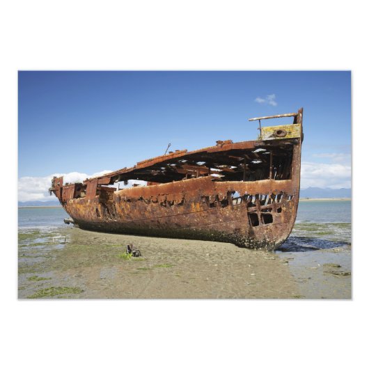 Janie Seddon Shipwreck, Motueka, Nelson Fotodruck (Vorne)