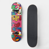 Janinas Blumenmuster Skateboard (Vorderseite)