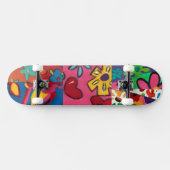 Janinas Blumenmuster Skateboard (Horizontal)
