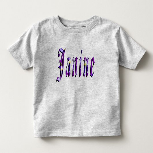 Janine, Name, Logo, Kleinkinder, Grau-T - Shirt (Vorderseite)