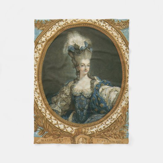Janinet Portrait von Marie-Antoinette Fine Art Fleecedecke (Vorderseite)
