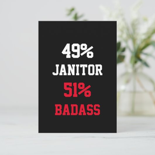 Janitor Badass Card Karte (Stehend Vorderseite)