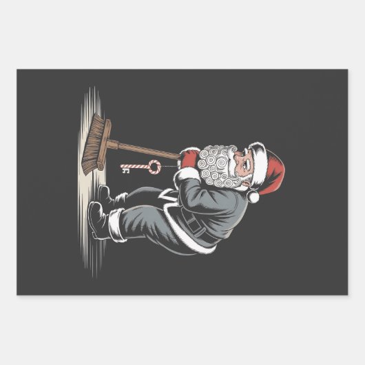 Janitor Claus Santa Christmas Custodian Xmas Geschenkpapier Set (Vorderseite)