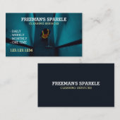 Janitor Cleaning Hallway Beruflich Cleaner Visitenkarte (Vorne/Hinten)