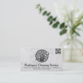 Janitor | Cleaning Servicemen Visitenkarte (Stehend Vorderseite)