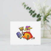 Janitor Clown Postkarte (Stehend Vorderseite)