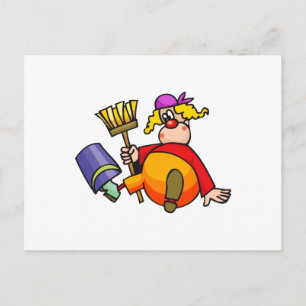 Janitor Clown Postkarte