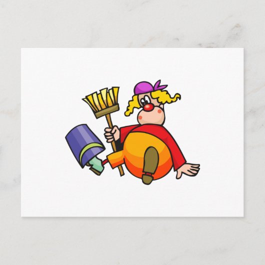 Janitor Clown Postkarte (Vorderseite)