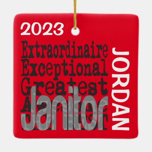 Janitor Extraordinaire CUSTOM Keramikornament (Rückseite)