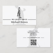 Janitor Housekeeping Cleaning Service qr-Code Visitenkarte (Vorne/Hinten)