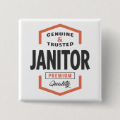 Janitor Logo Geschenkideen. Button (Vorderseite)