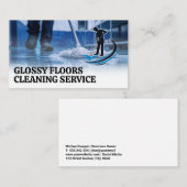 Janitor Mopping | Logo für Bodenreinigung Visitenkarte (Vorne/Hinten)