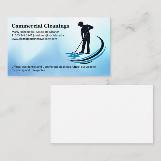 Janitor Mopping | Zuhause-Reinigung Visitenkarte (Vorne/Hinten)