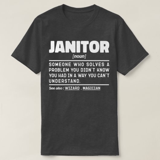 Janitor Noun School Custodian Reinigungsarbeiter C T-Shirt (Design vorne)