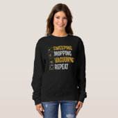 Janitor Sweeping Mopping Vacuuming Custodian Sweatshirt (Vorne ganz)