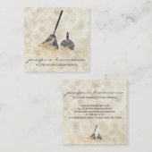 Janitorial Cleaning Gold Sparkle Maid Boss Quadratische Visitenkarte (Vorne/Hinten)