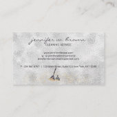 Janitorial Cleaning Gold Sparkle Maid Lady Silver Visitenkarte (Rückseite)