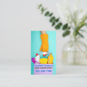 Janitorial Cleaning Maid Services Housekeping Visitenkarte (Stehend Vorderseite)