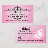 Janitorial House Reinigungsmädchen Lady Housekeepe Visitenkarte (Vorne/Hinten)