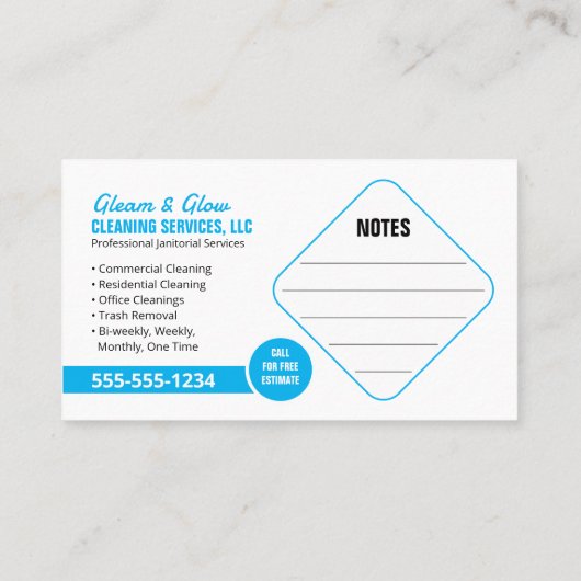 Janitorial Reinigung Housekeeper Haushaltshilfe Fo Visitenkarte (Rückseite)