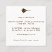 Janitorial Reinigungsservice maid einfach Quadratische Visitenkarte (Rückseite)