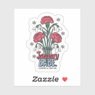 Jänner-Babe feiert die Blume der Geburt im ganzen Aufkleber