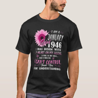 Jänner Mädchen 1946 76. Geburtstagsgeschenk 76 Jah T-Shirt