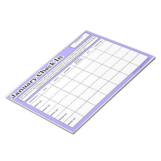 Jänner Student Progress Grades Karo im Notizblock (angewinkelt)