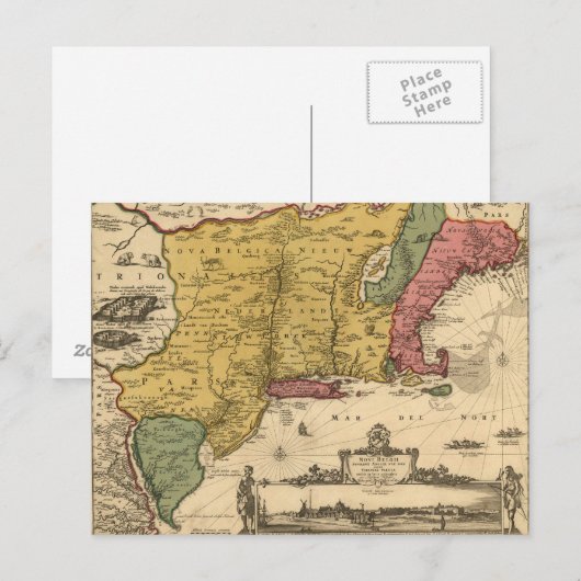 Jansson Visscher Map Postkarte (Vorne/Hinten)