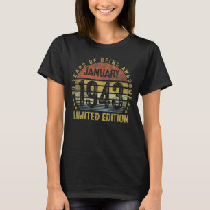 Januar 1943 Vintag 80. Geburtstag T-Shirt