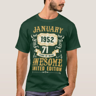Januar 1952 71 Jahre Phantastischer begrenzter Edi T-Shirt