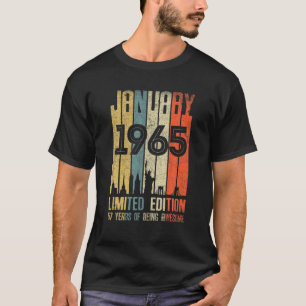 Januar 1965 57 Geburtstag 57 Jahre alt 1965 Geburt T-Shirt