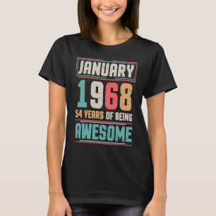Januar 1968 Glückwunsch Geburtstag 54 Jahre Awes s T-Shirt