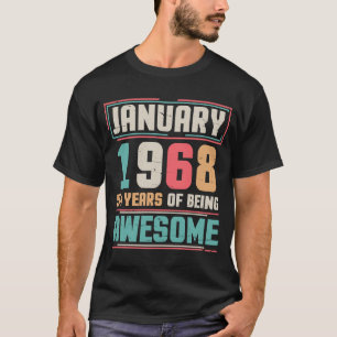 Januar 1968 Glückwunsch Geburtstag 54 Jahre Awes s T-Shirt