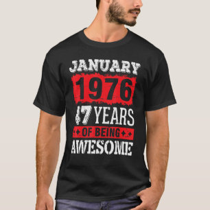 Januar 1976 Herzlichen Glückwunsch zum Geburtstag T-Shirt