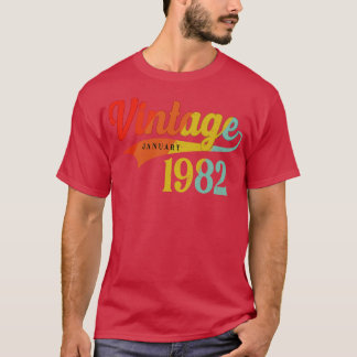 Januar 1982 Geburtstag Vintag Januar 1982 Phantast T-Shirt