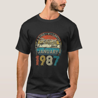 Januar 1987 Limited Edition Outfit Retro 35th Bda T-Shirt