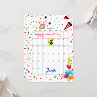 Januar 2022 Kalender Glückwunsch Geburtstag Einlad Einladung