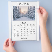 Januar 2026 Snowy Mountain Calendar Page Flyer (Hand)